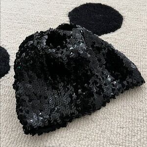 Black Sequin Beanie